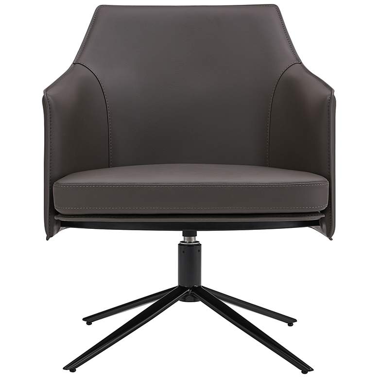 Image 3 Signa Dark Gray Leatherette Swivel Lounge Chair more views