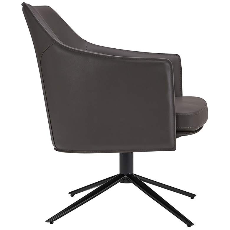 Image 4 Signa Dark Gray Leatherette Swivel Lounge Chair more views