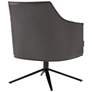 Signa Dark Gray Leatherette Swivel Lounge Chair in scene
