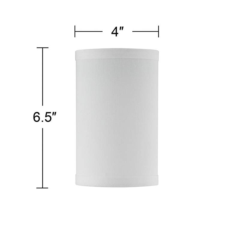 Image 2 Signa White Sandstone Linen Drum Shade 4x4x6.5 (Uno) more views