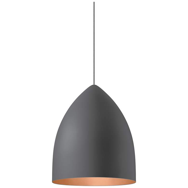 Image 2 Signal Grande 17 inch Wide Gray and Copper LED Pendant Light