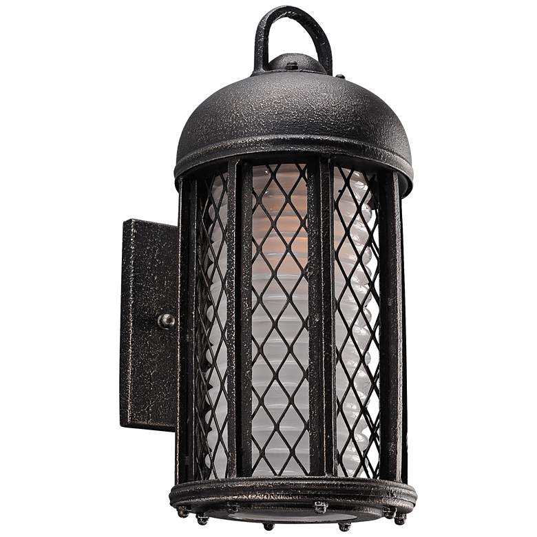 Image 1 Signal Hill 12 3/4 inchH Aged Silver Outdoor CFL Wall Light
