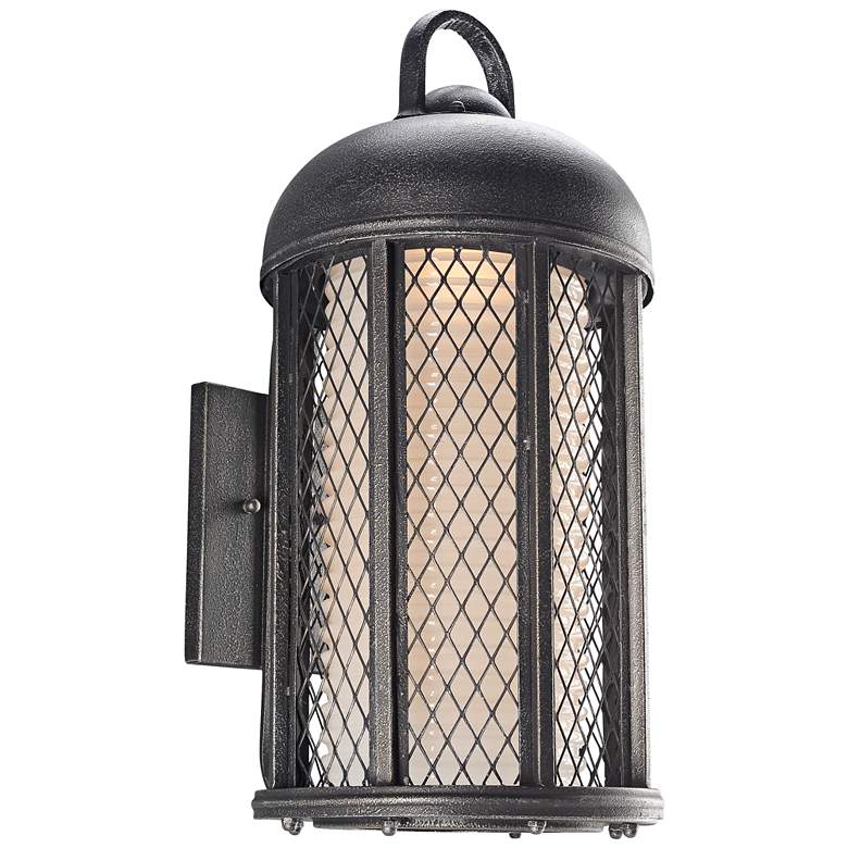 Image 1 Signal Hill 21 1/4 inchH Aged Silver Outdoor CFL Wall Light