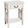 Signature 28" Wide Distressed White 1-Drawer Side Table