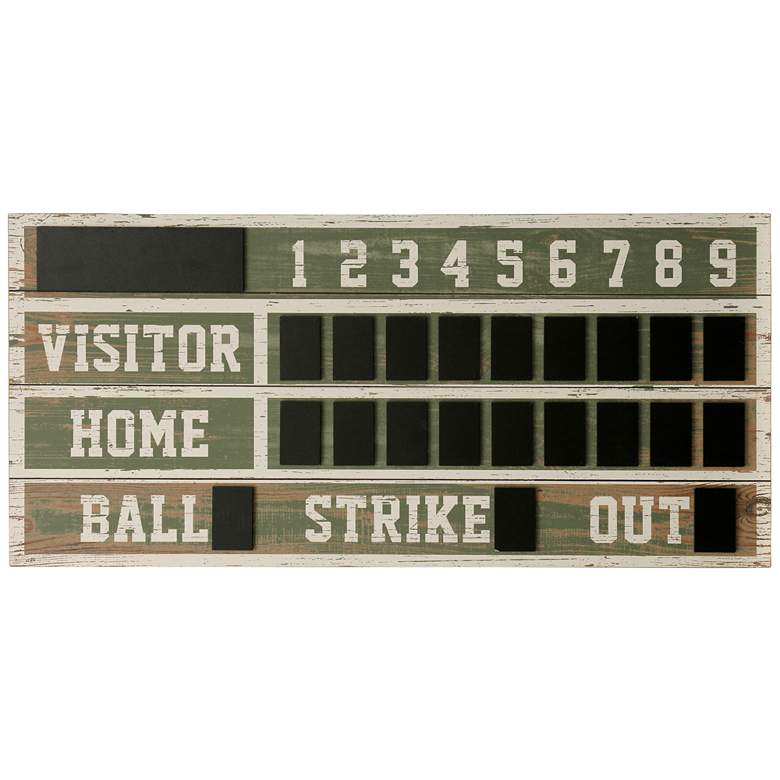 Image 2 Signature 48" Wide Old Ballpark Scoreboard Wooden Wall Decor