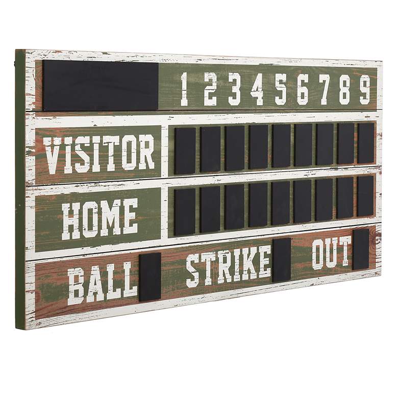 Image 3 Signature 48" Wide Old Ballpark Scoreboard Wooden Wall Decor more views