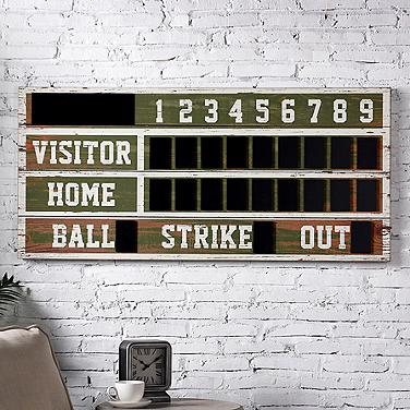 Signature 48" Wide Old Ballpark Scoreboard Wooden Wall Decor