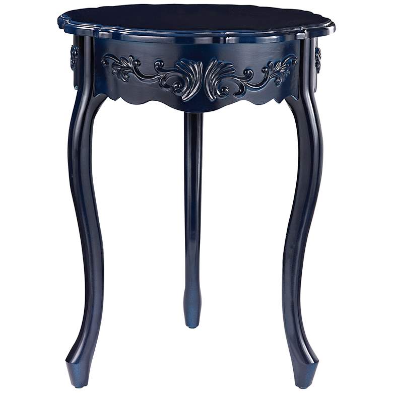 Image 1 Signature Collection Navy Scalloped Accent Table