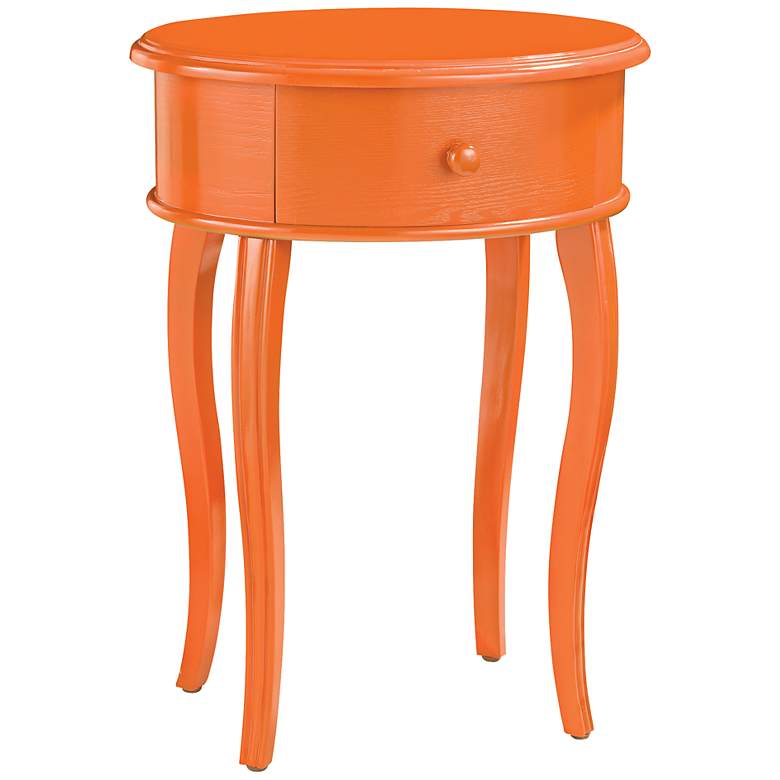 Image 1 Signature Collection Orange Oval Accent Table