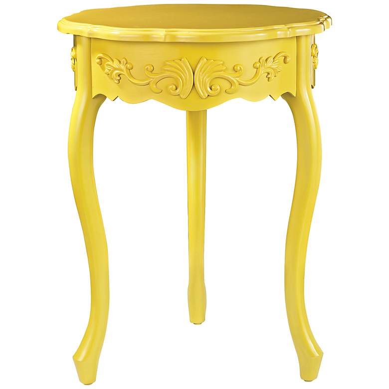 Image 1 Signature Collection Yellow Scalloped Accent Table