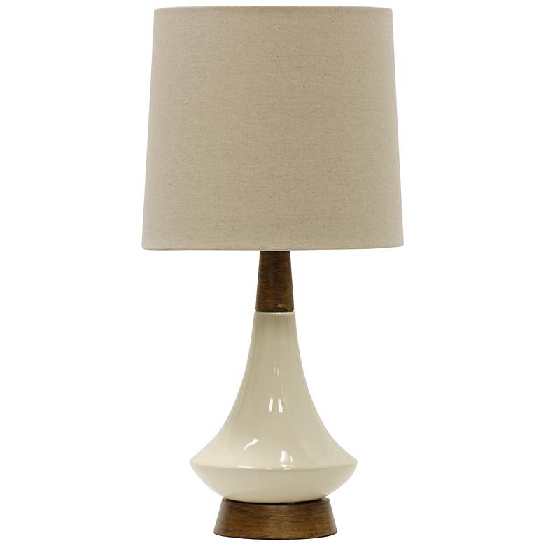 Image 2 Signature Modern 18 1/2" High Cream Glazed Ceramic Accent Table Lamp