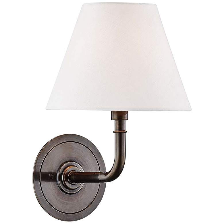 Image 1 Signature No.1 11 1/4" High Distressed Bronze Wall Sconce