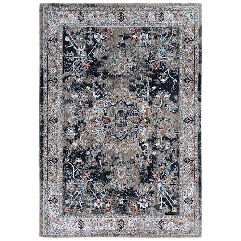 Signature SGN771 5&#39;2 inchx7&#39;9 inch Charcoal Medallion Area Rug