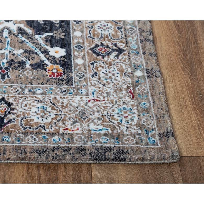 Signature SGN771 5&#39;2 inchx7&#39;9 inch Charcoal Medallion Area Rug more views