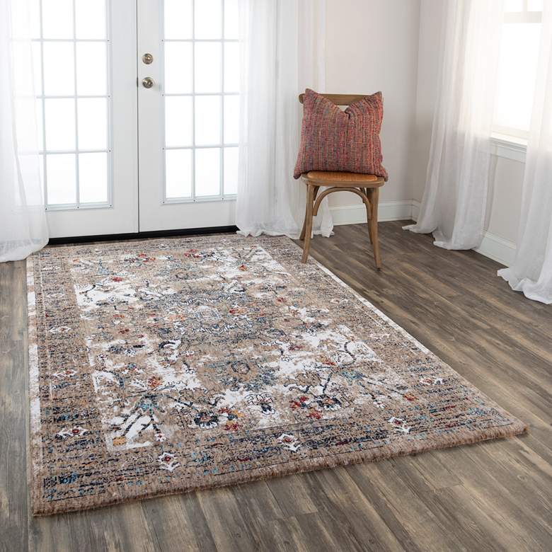 Image 1 Signature SGN773 5&#39;2 inchx7&#39;9 inch Beige Brown Medallion Area Rug