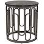 2_Silas 20" Wide Black Metal Round End Table
