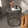 1_Silas 20" Wide Black Metal Round End Table