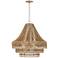 Silas 26 1/2" Wide Natural Wood Beads and Rope Chandelier