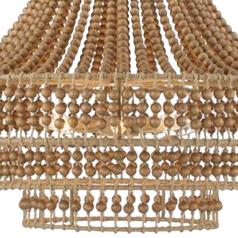 Image 3 Silas 26 1/2" Wide Natural Wood Beads and Rope Chandelier more views