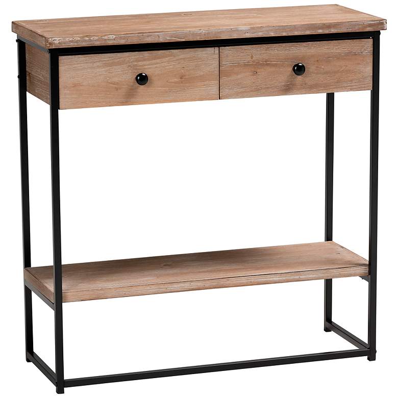 Image 2 Silas 31 1/2" Wide Natural Brown Wood 2-Drawer Console Table