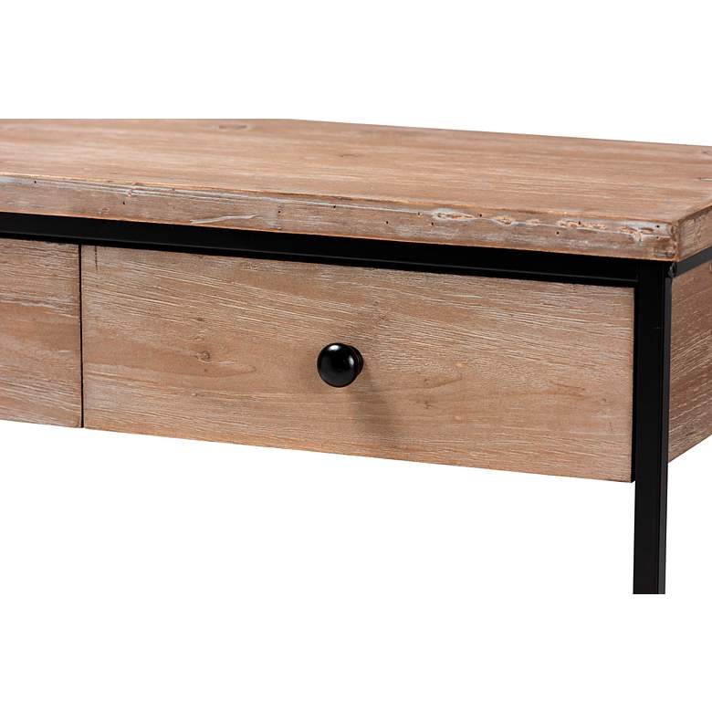 Image 5 Silas 31 1/2" Wide Natural Brown Wood 2-Drawer Console Table more views