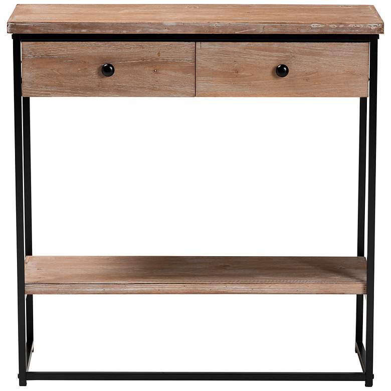 Image 7 Silas 31 1/2" Wide Natural Brown Wood 2-Drawer Console Table more views