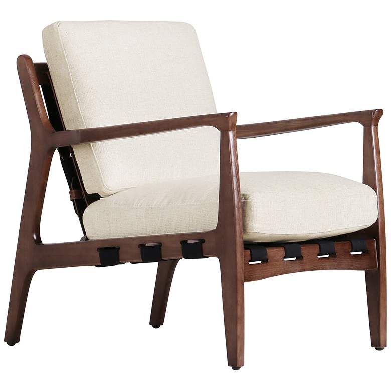 Image 1 Silas Osaka Blanco Leather and Ash Wood Chair