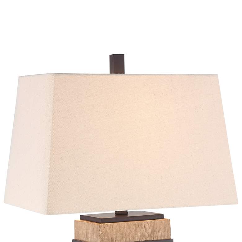 Image 7 Silas Wood Finish Rustic USB Table Lamps Set of 2 more views