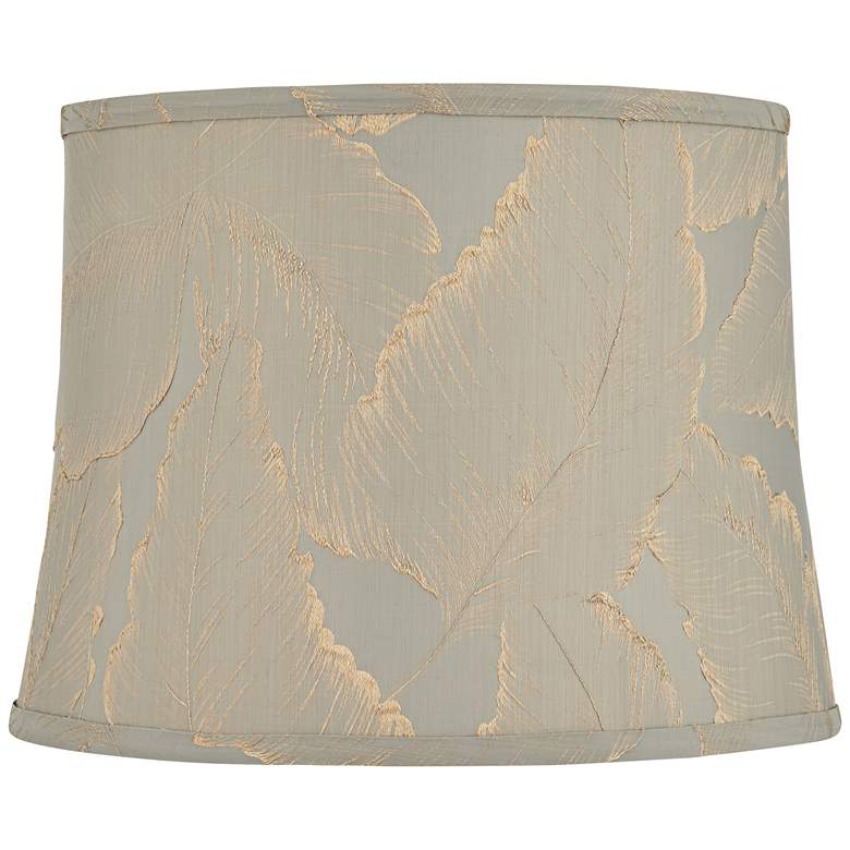 Image 1 Sileborg Blue and Gold Drum Lamp Shade 14x16x12 (Washer)