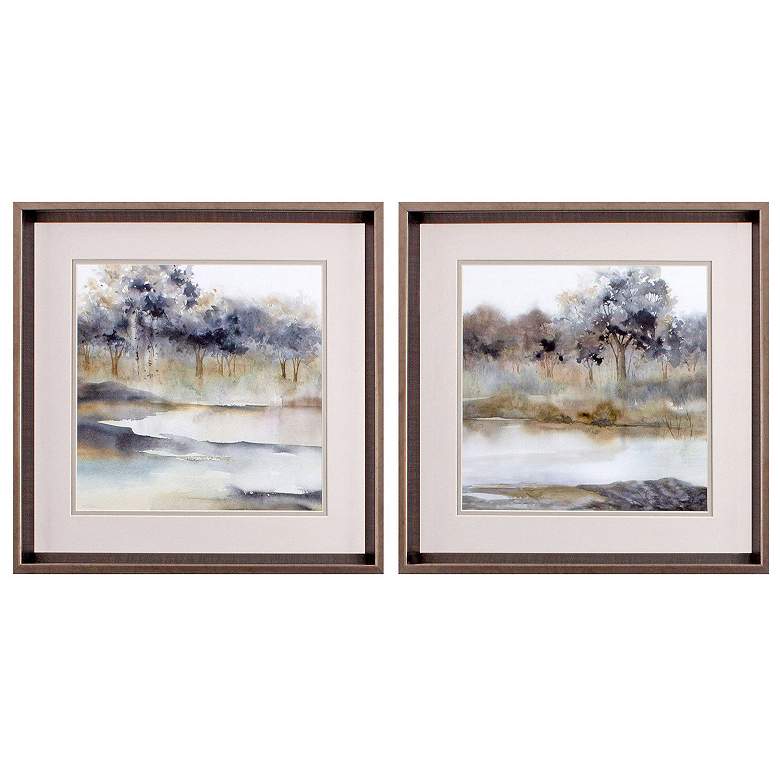 Image 1 Silent Waters 17"W x 17"H Framed Art Set of 2
