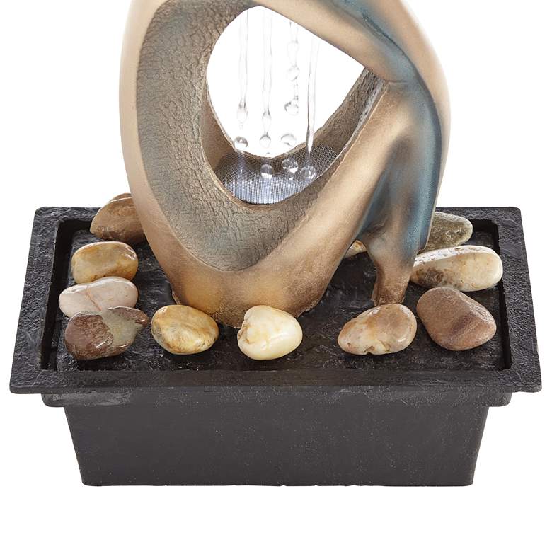 Image 5 Silhouette 10" High Bronze LED Lighted Tabletop Fountain more views