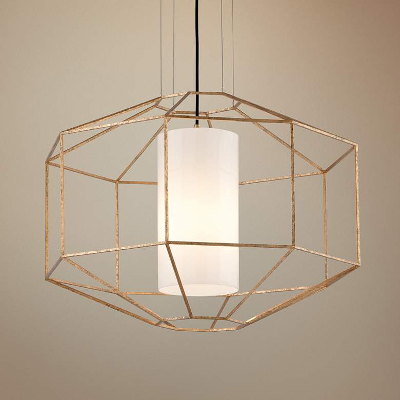 Image 1 Silhouette 25 1/2 inch Wide Gold Leaf Pendant Light
