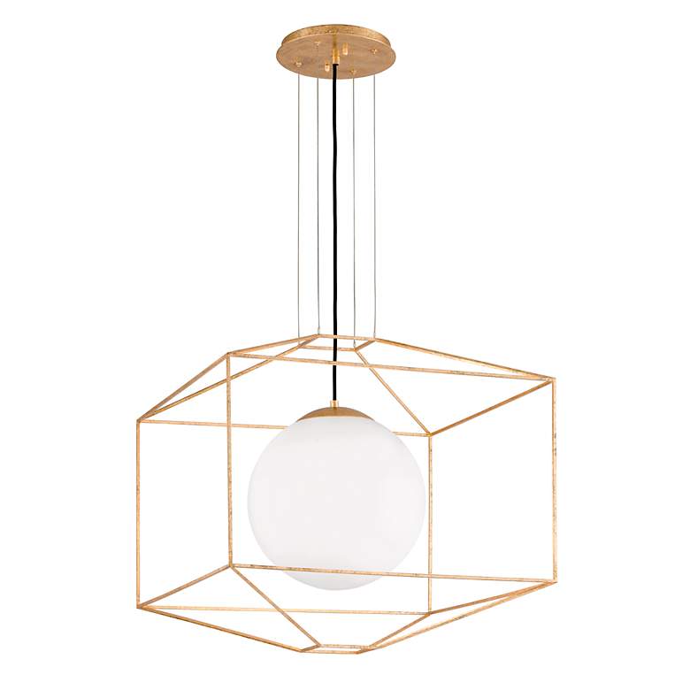 Image 2 Silhouette 25" Wide Gold Leaf Iron Pendant Light more views