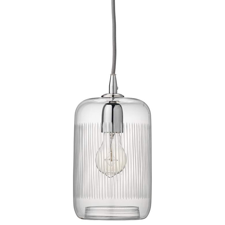 Image 1 Silhouette 6" Wide Clear Glass with Nickel Mini Pendant