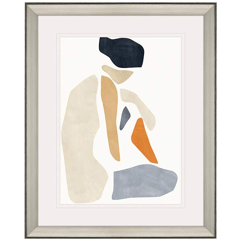Image 1 Silhouette Blocks Poise 44 inch Wide Framed Giclee Wall Art