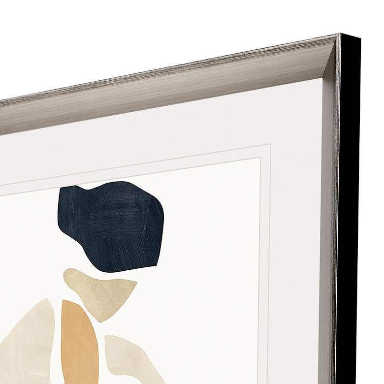 Image 2 Silhouette Blocks Poise 44" Wide Framed Giclee Wall Art more views