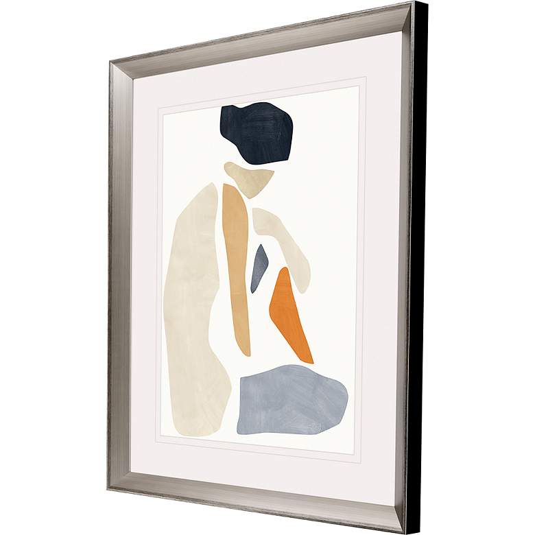 Image 3 Silhouette Blocks Poise 44" Wide Framed Giclee Wall Art more views