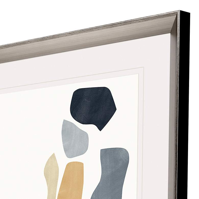 Image 2 Silhouette Blocks Reflect 44" Wide Framed Giclee Wall Art more views