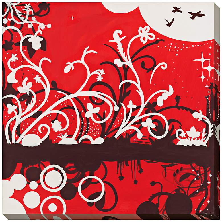 Image 1 Silhouette in Red Limited Edition Giclee 40 inch Square Wall Art