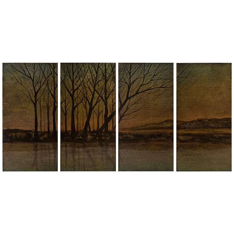 Image 1 Silhouettes At Dusk 30 inch High 4-Panel Wall Art