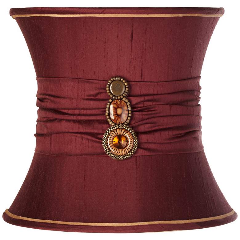 Image 1 Silk Maroon Red Broach Bell Shade 10x11x10 (Spider)