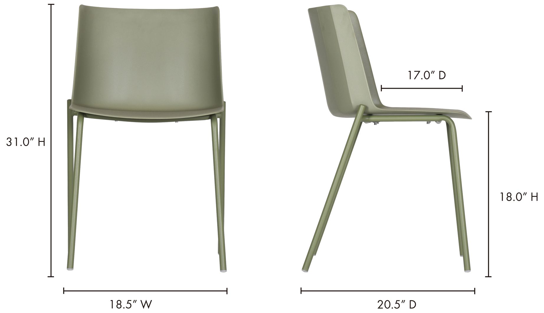 Silla Outdoor Dining Chair Sage Green - Set Of Two