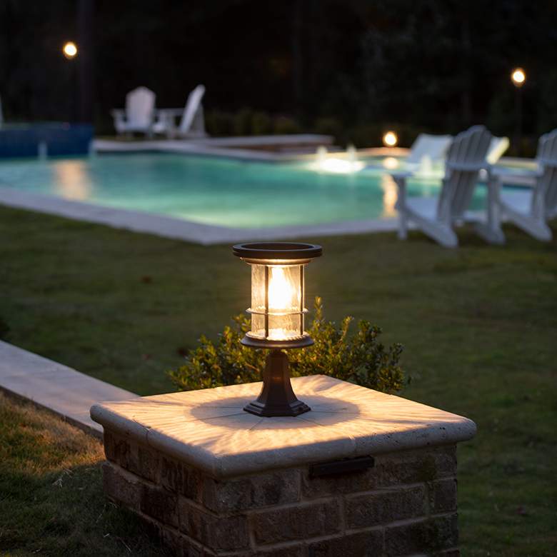 Image 6 Silo 10 1/4" High Black LED Solar Outdoor Light more views