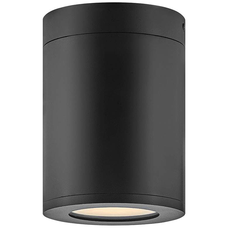 Image 1 Silo 5" Wide Black Cylindrical LED Outdoor Ceiling Light