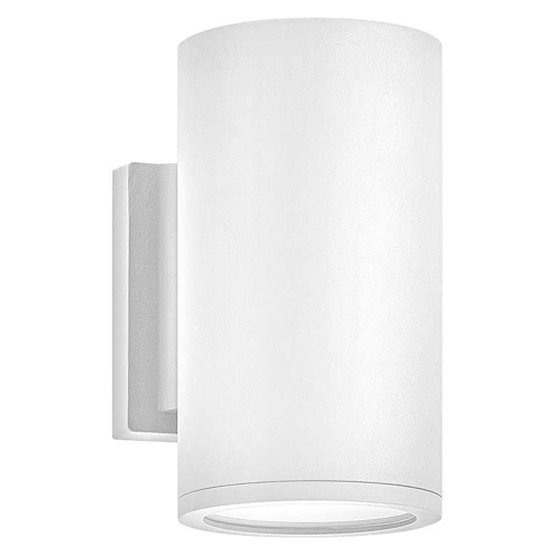 Image 2 Silo 8 inch High Satin White Cylindrical LED Outdoor Wall Light