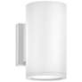 Silo 8" High Satin White Cylindrical LED Outdoor Wall Light