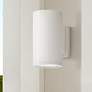 Silo 8" High Satin White Cylindrical LED Outdoor Wall Light