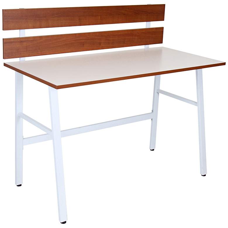 Image 1 Siloh Brown and White Wood Adjustable Bench Desk