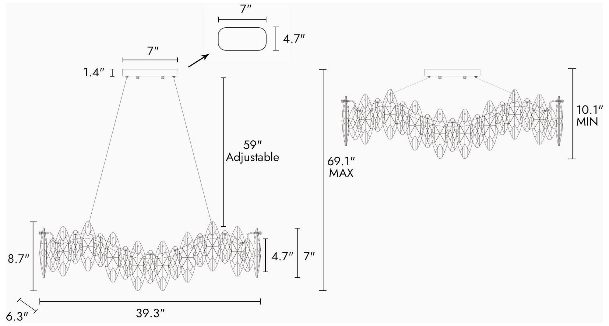 Image 2 Siluchy 6-Light Crystal Island Chandelier more views
