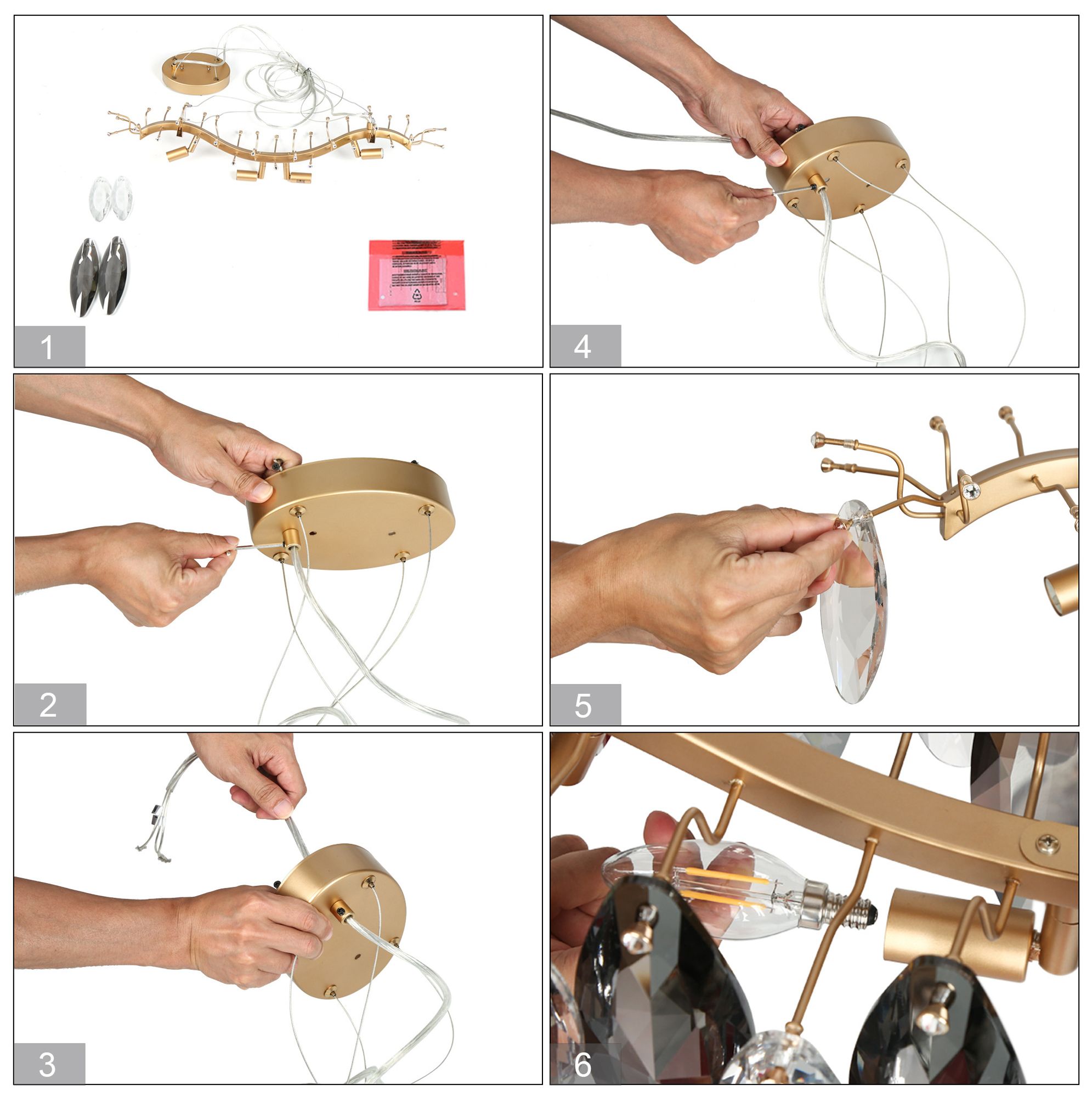 Siluchy 6-Light Crystal Island Chandelier